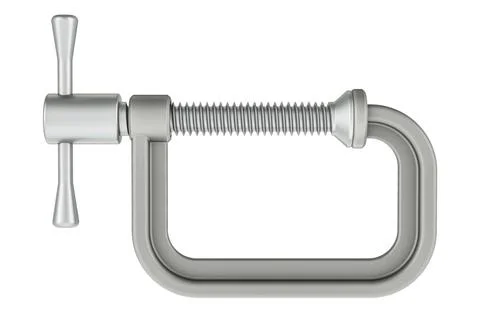 Metallic C-clamp, 3D rendering Ilustración de archivo