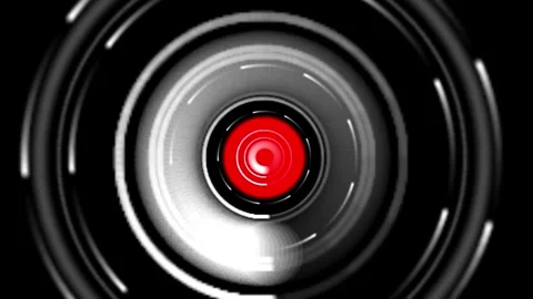 Metallic Camera Lens Eye Red Light Motion Graphic Stock-Footage 346442218