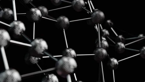 Metallic carbon fiber wireframe plexus pattern looping 3D animation with alpha Stock Footage 196426682