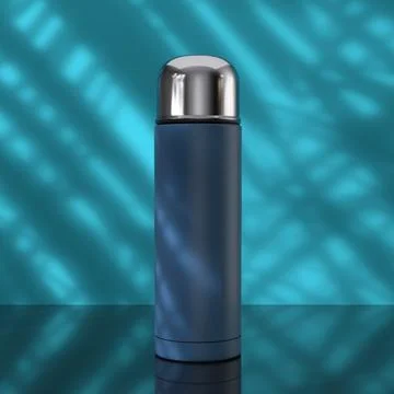 Metallic Case Thermoses Isolated. 3d Rendering Stock Illustration