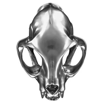 Metallic Cat Skull Stock Illustration