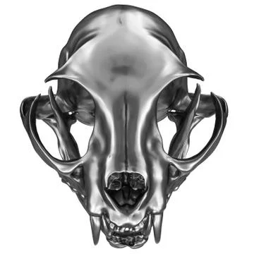 Metallic Cat Skull Illustrazione stock