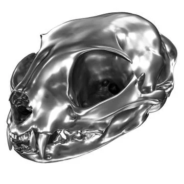 Metallic Cat Skull Stock Illustration