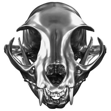 Metallic Cat Skull Stock Illustration