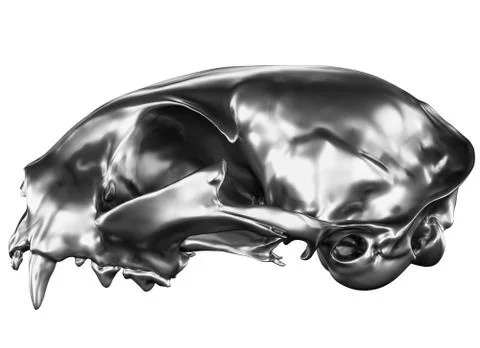 Metallic Cat Skull Stock Illustration