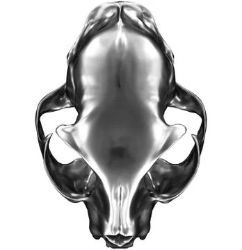 Metallic Cat Skull Stock Illustration