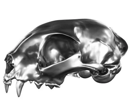 Metallic Cat Skull Stock Illustration