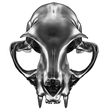 Metallic Cat Skull Stock Illustration