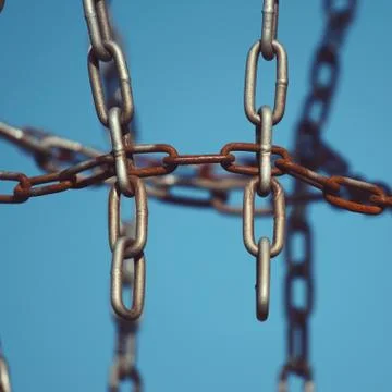 Metallic chain net Stock Photos