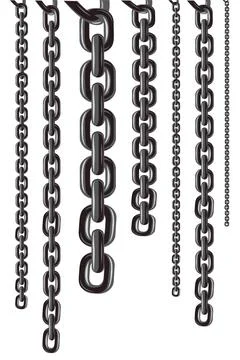 Metallic chain Separated by a white background, abstract background. 스톡 일러스트