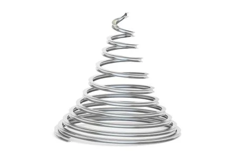 Metallic Christmas Tree, 3D rendering Stock Illustration