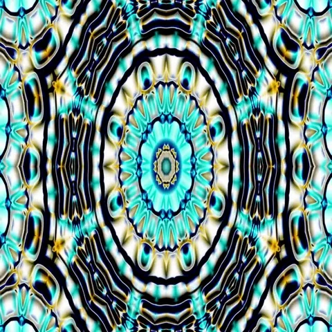 Metallic Chrome Colorful Hypnotic Rotating Kaleidoscope Motion Background Loop Stock Footage 69547129