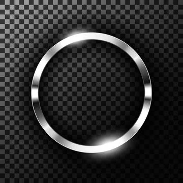 Metallic Chrome Ring On Transparent Textured, Vector Illustration Stock Illustration