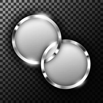Metallic Chrome Rings With Text Space On Transparent Textured, Vector Illus.. Stock Illustration