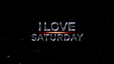 Metallic chrome text design saying I love saturday with glowing light effec.. 库存影片 343575970
