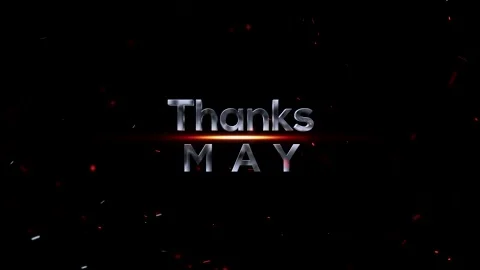 Metallic chrome text design saying thanks may with glowing light effect Vídeos de archivo 343576004