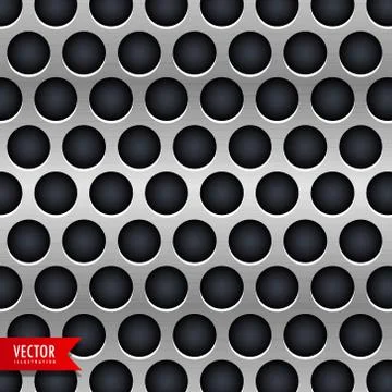 Metallic chrome texture vector background with dark circles Stock Illustration