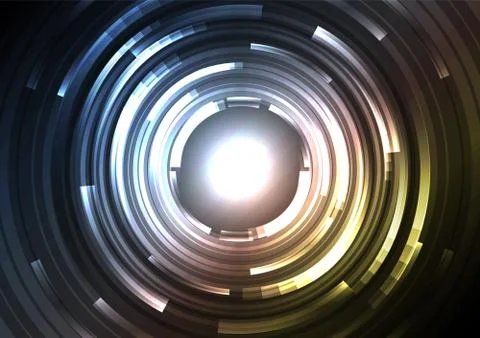 Metallic circle digital abstract pixel layer background Stock Illustration