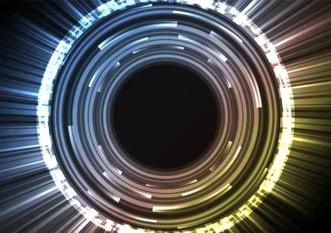 Metallic circle digital blast abstract sheet background Stock Illustration