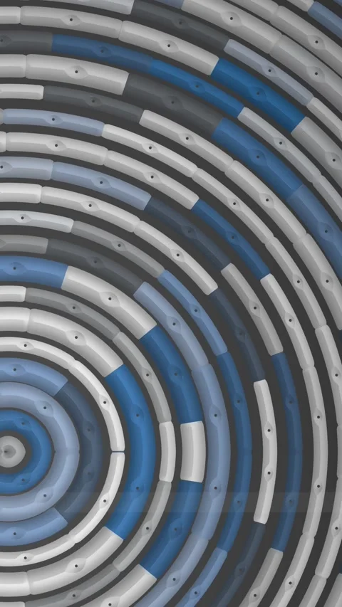 Metallic Circular Gear Rings Loop Industrial Tech Motion Background Stock Footage 342985705