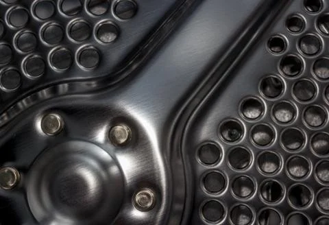 Metallic circular grid Foto stock