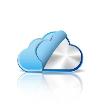 Metallic cloud computing database Stock Illustration