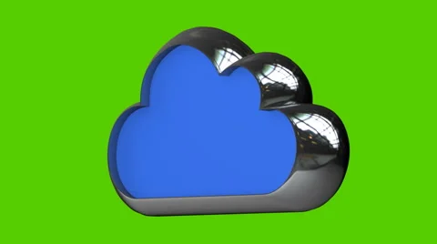 Metallic cloud isolated on green background Stock Footage 46891143