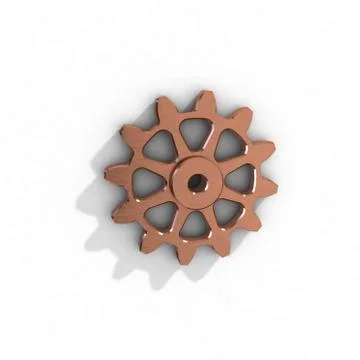 Metallic cogwheel on white background. Stock Illustration