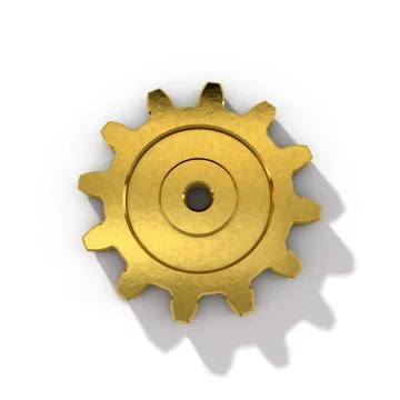 Metallic cogwheel on white background. 스톡 일러스트