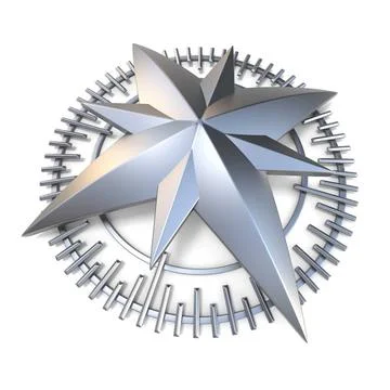 Metallic compass rose 3D Metallic compass rose 3D render illustration isol... Stock Photos