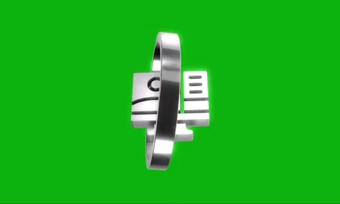 Metallic computer icon rotates in a circle on green screen background, tech.. Stock Footage 346499686