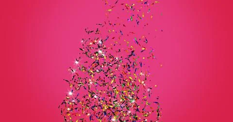 Metallic confetti falling Stock Illustration