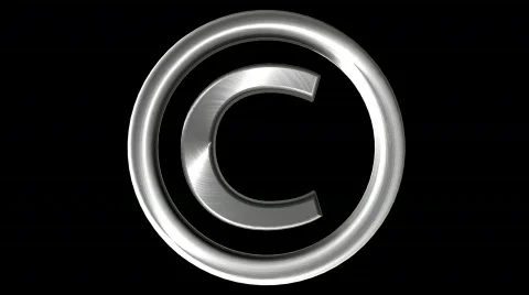 Metallic Copyright symbol Loop Video stock 307209
