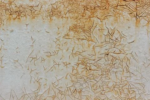 Metallic crackled white background with rust Stock Photos