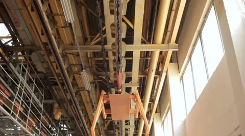 Metallic crane moving above camera 스톡 동영상 66507691