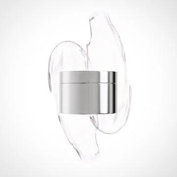 Metallic cream jar packaging mockup, silver skincare jar Stock Illustration