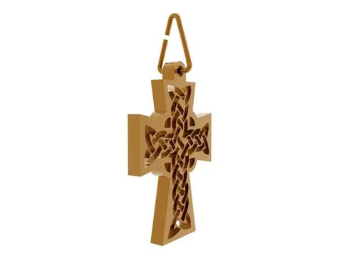 Metallic cross with a Celtic pattern as a pendant Stock Illustration
