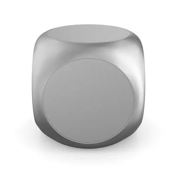 Metallic cube on white background. Isolated 3D illustration Stock Illustration