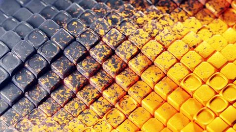 Metallic cubes with gradient colors, demonstrating an artistic and innovative 스톡 일러스트