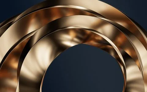 Metallic curve geometry background, 3d rendering. Stock Illustration