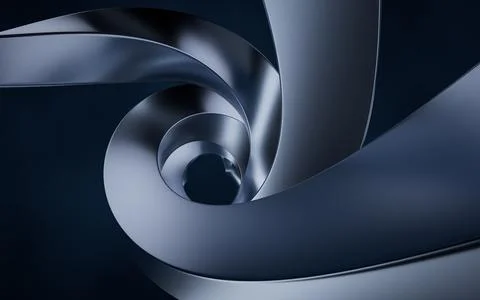 Metallic curve geometry background, 3d rendering. Stock Illustration