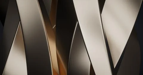 Metallic curve geometry background, 3d rendering. Stock Illustration