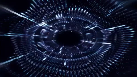 Metallic Cyber Tunnel Vortex Loop Stock Footage 339272807