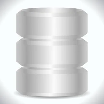 Metallic cylinders. Hard disk drive, HDD, server, hosting, database concept 库存插图