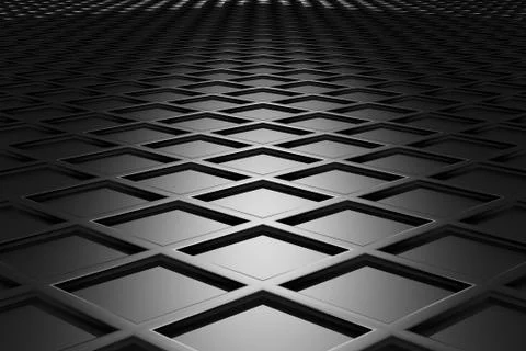 Metallic diamond flooring perspective view in dark Stock Illustration
