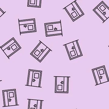 Metallic door line seamless pattern Stock Illustration