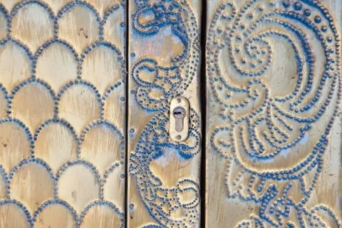 Metallic door pattern Stock Photos