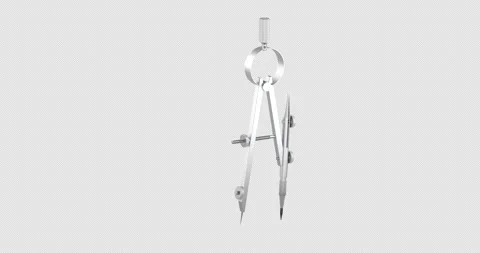 Metallic drawing compass rotation animation seamlessly loopable. 3D renderi.. Stock Footage 323329136