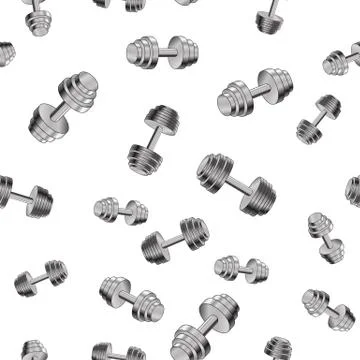 Metallic Dumbell Seamless Background Stock Illustration