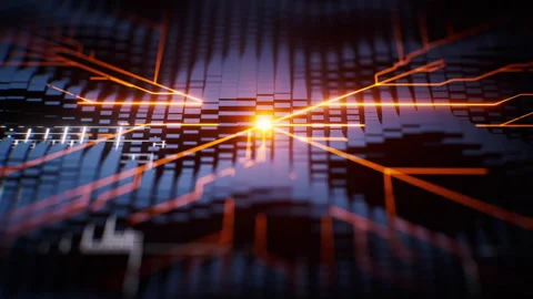 Metallic electronic cube circuit board, 3d rendering. Stock Footage 330481951